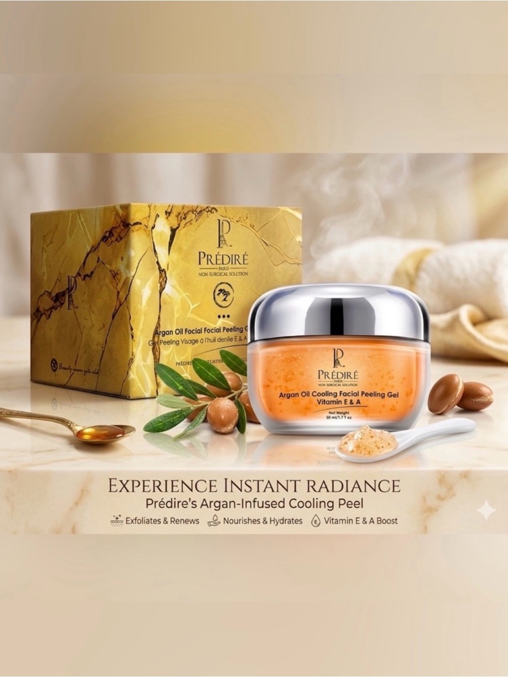 Predire Paris Argan Oil Collagen Boosting Facial Peeling Gel *Retail $300*